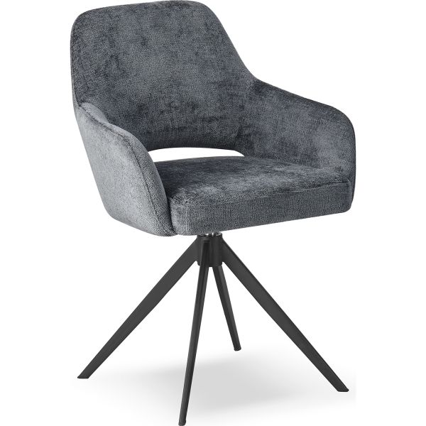 Rouse Стул обеденный с подлокотниками, поворотный 360° Charcoal chic (13826) - фото 2