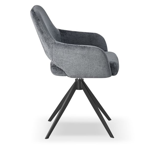 Rouse Стул обеденный с подлокотниками, поворотный 360° Charcoal chic (13826) - фото 3