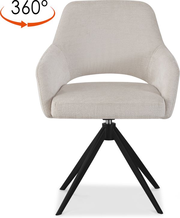 Rouse Стул обеденный с подлокотниками, поворотный 360° Silver breeze charm (13825)