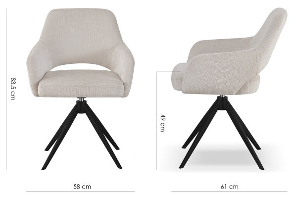 Rouse Стул обеденный с подлокотниками, поворотный 360° Silver breeze charm (13825) - фото 6