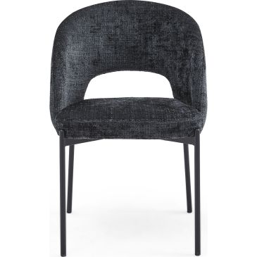 Eric Стул обеденный с подлокотниками, Stone orchid charm black base (13842)