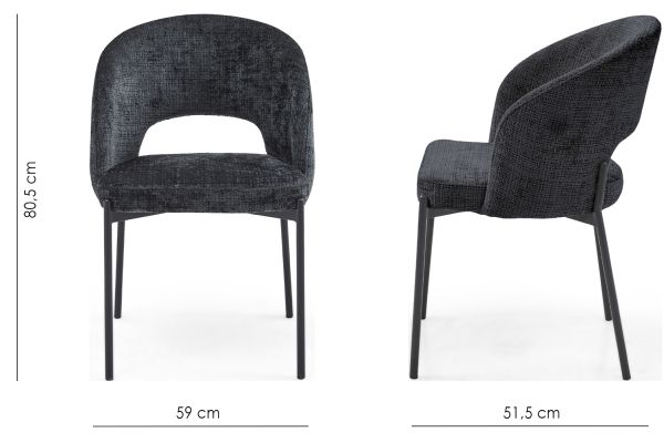 Eric Cтілець обідній з підлокітниками, Stone orchid charm black base (13842) - фото 6