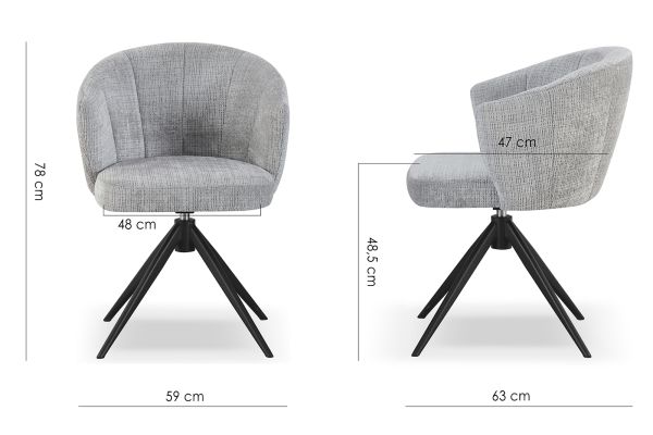 Gear Cтілець обідній з підлокітниками, поворотний 360° Silver breeze charm (13823) - фото 6