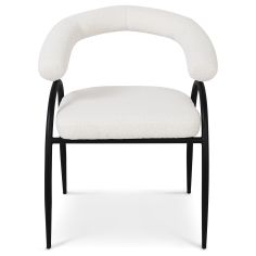 Lumen Стул обеденный с подлокотниками, Teddy white black base (13962)