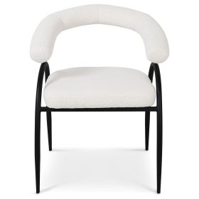 Lumen Стул обеденный с подлокотниками, Teddy white black base (13962)