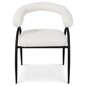 Lumen Стул обеденный с подлокотниками, Teddy white black base (13962)