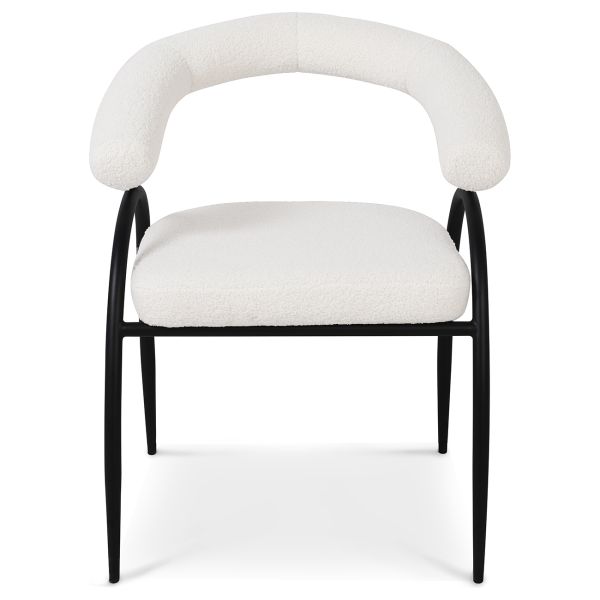 Lumen Стул обеденный с подлокотниками, Teddy white black base (13962)