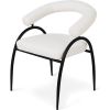 Lumen Стул обеденный с подлокотниками, Teddy white black base (13962) - фото 4