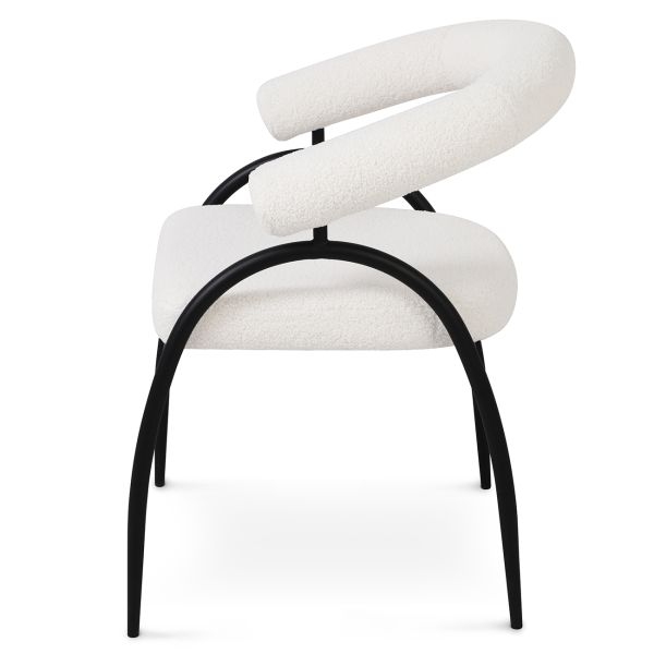 Lumen Стул обеденный с подлокотниками, Teddy white black base (13962) - фото 5