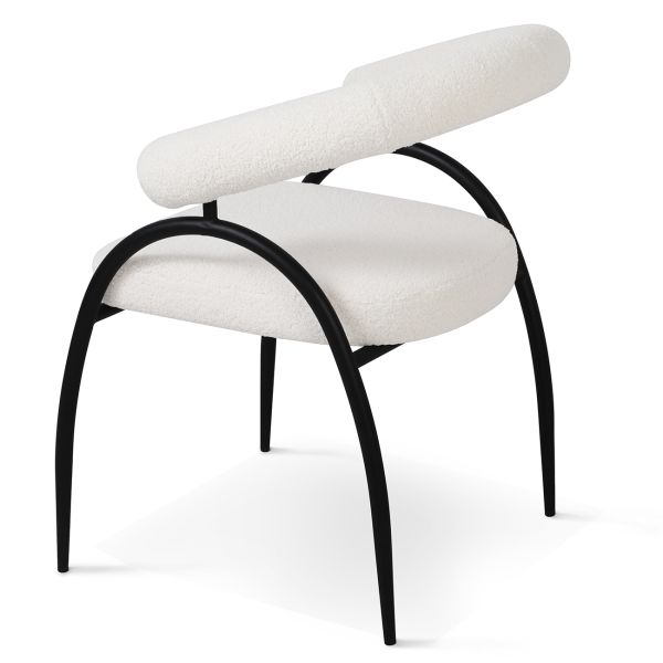 Lumen Стул обеденный с подлокотниками, Teddy white black base (13962) - фото 3