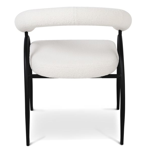 Lumen Стул обеденный с подлокотниками, Teddy white black base (13962) - фото 2