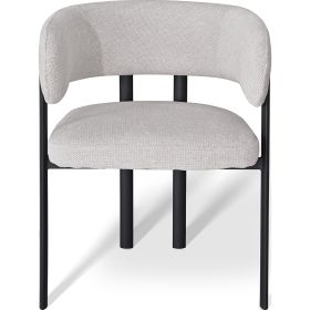 Nory Стул обеденный с подлокотниками, Marble linen black base (13989)