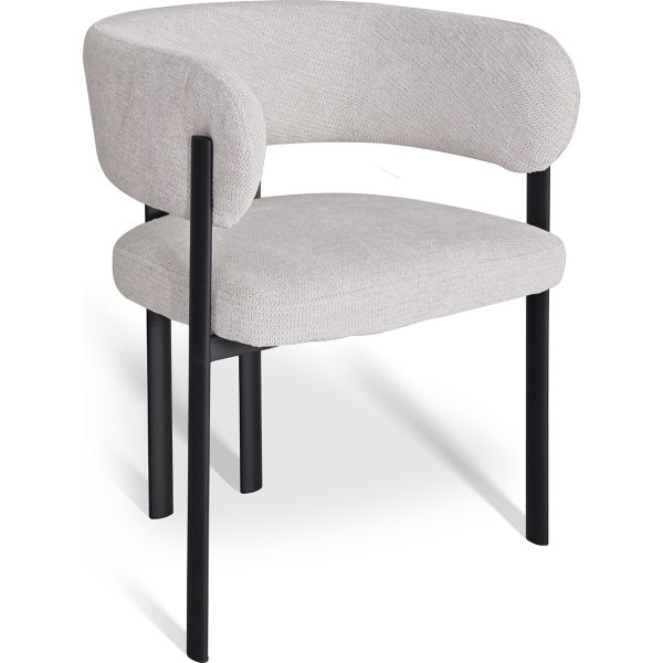 Nory Стул обеденный с подлокотниками, Marble linen black base (13989) - фото 2