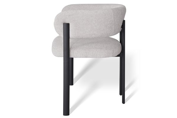Nory Стул обеденный с подлокотниками, Marble linen black base (13989) - фото 3