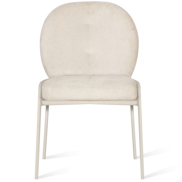 Paoline Стул обеденный, Cream silk and light grey legs (13856)