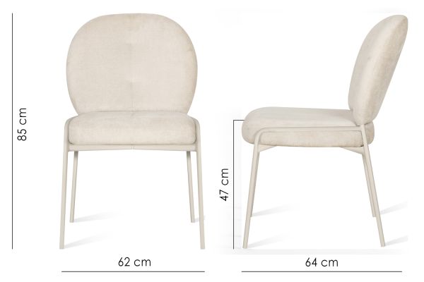 Paoline Стул обеденный, Cream silk and light grey legs (13856) - фото 7