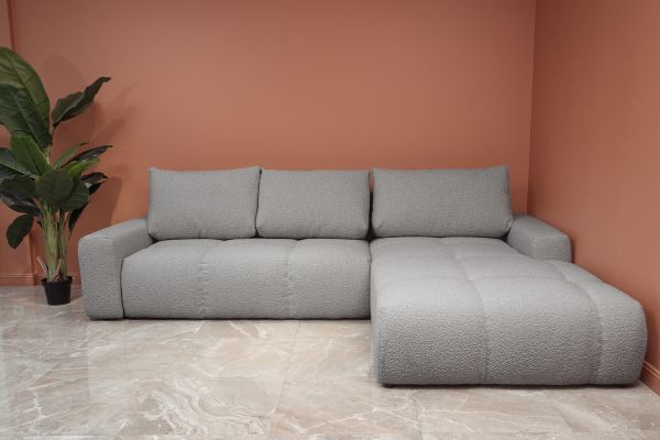 VOLTURNO Диван кутовий Taupe boucle 4-місний з правим шезлонгом (13451) - фото 3