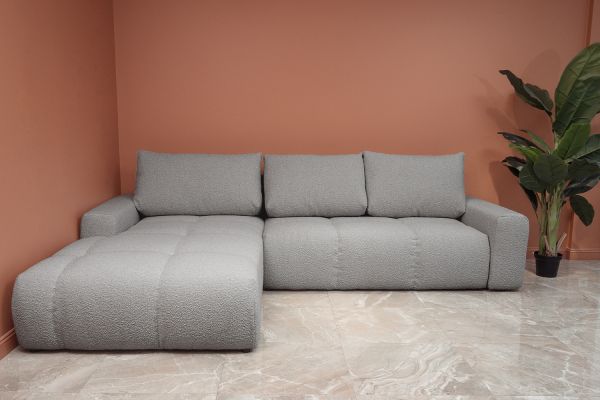 VOLTURNO Диван кутовий Taupe boucle 4-місний з лівим шезлонгом (13452) - фото 3