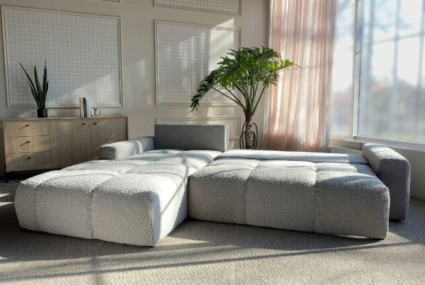 VOLTURNO Диван кутовий Taupe boucle 4-місний з лівим шезлонгом (13452) - фото 5