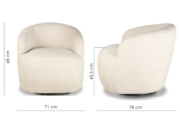 Lola Крісло, поворотне 360° Wheat relief (13975) - фото 6