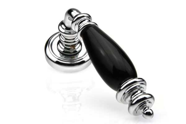 Дверная ручка Fadex Siena Ceramic V C01 хром полированный / черная керамика - фото 6