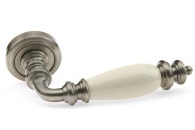 Дверная ручка Fadex Siena Ceramic V N02 никель матовый / бежевая керамика