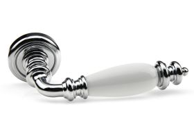 Дверная ручка Fadex Siena Ceramic V C01 хром полированный / белая керамика