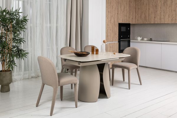 Керамический стол Лунарио TML-1322 крема марфиль + капучино - фото 7