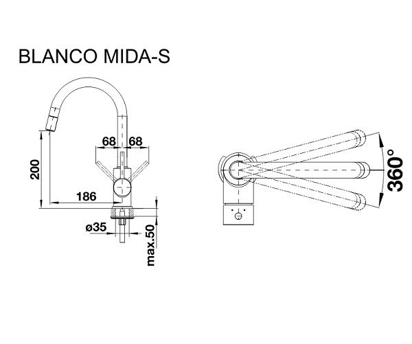 Смеситель Blanco MIDA-S хром - фото 2