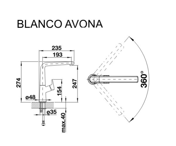 Смеситель Blanco AVONA хром - фото 2