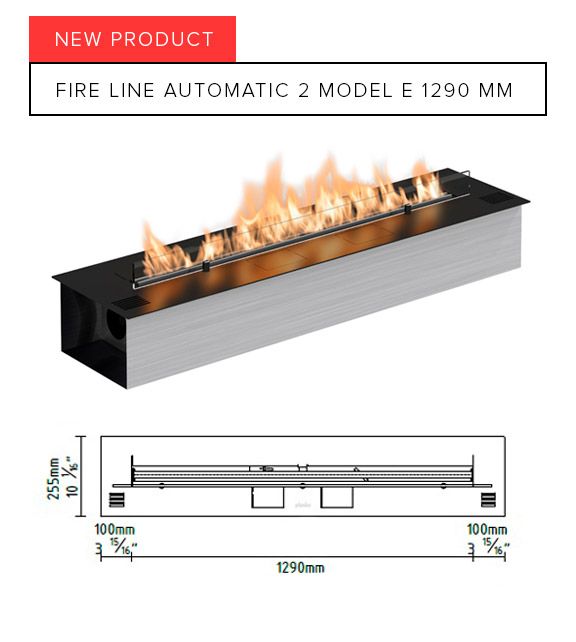 Автоматический биокамин Planika Fire Line Automatic 2 Model E black L 1290 мм FLA 2 MODEL E 1290 мм 