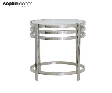 Столик ANGOL диам. 50х50 см, стекло+никель