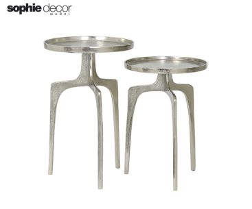 Комплект 2 столиков PANO S 2 диам 38x54 диам 41x63см античный никель