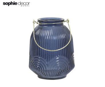 Подсвечник PHARIS диам 18х24 см стекло голубой