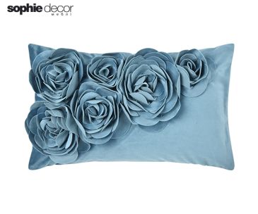 Подушка FLORAL 30 x 50, аква, 100% полиэстер