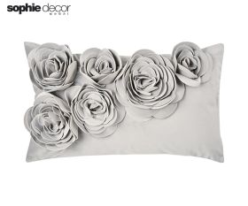Подушка FLORAL 30 x 50, светло-серая, 100% полиэстер