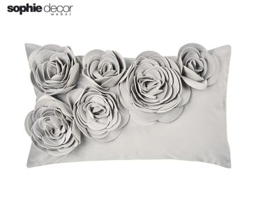 Подушка FLORAL 30 x 50 светло серая 100 полиэстер