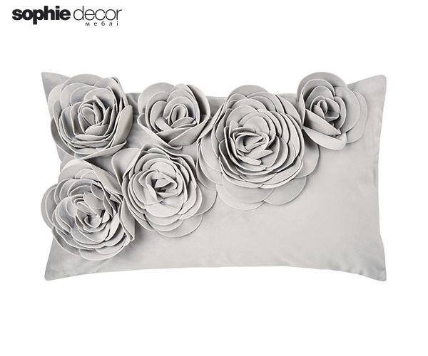 Подушка FLORAL 30 x 50, светло-серая, 100% полиэстер