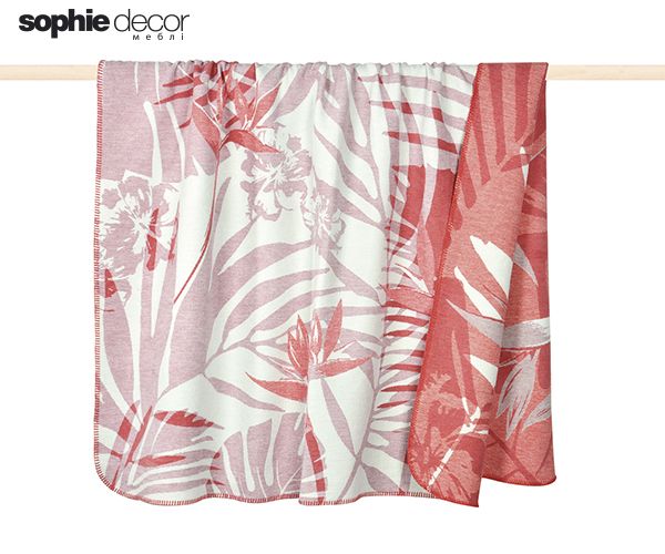 Плед TROPICAL 150 x 200 розовый 65% хлопок 35% полиакрил