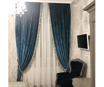 Бархатные шторы в спальню