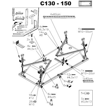Каркасная система для ванны C 130-150