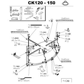 Каркасная система для ванны CK 120 150