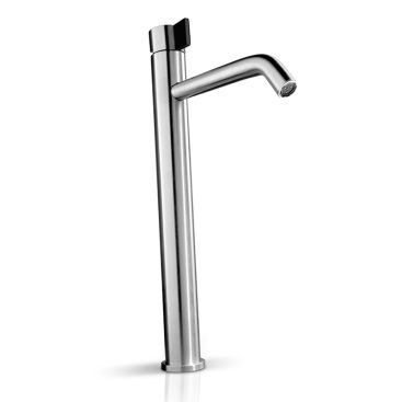 Смеситель для умывальника INS 011S black высотой 384 мм и с выносом излива 140 мм