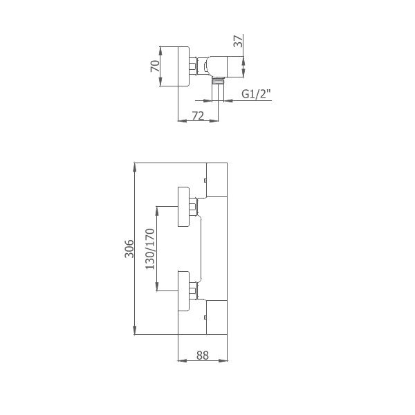 Смеситель для душа с термостатом Kala 60310600 - фото 2