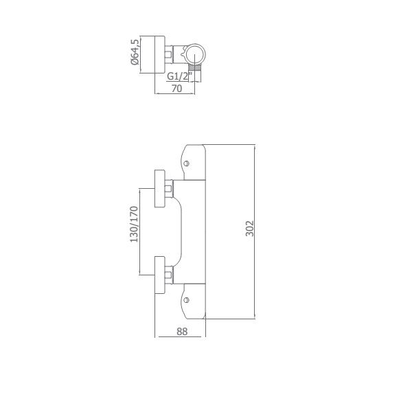 Смеситель для душа с термостатом E Plus 35310350 - фото 2