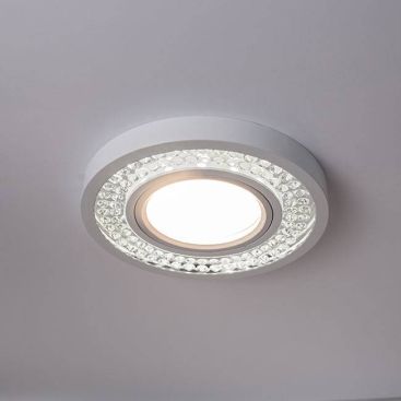 СВЕТИЛЬНИК ТОЧЕЧНЫЙ ДЕКОРАТИВНЫЙ LED SVC 951 CLEAR+WHITE С ДИОДНОЙ ПОДСВЕТКОЙ