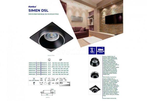 Точечный светильник Kanlux SIMEN DSL SR/B/B (29132) - фото 4