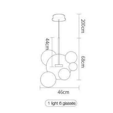 Подвес Bubbles Amber 5+1 1шт