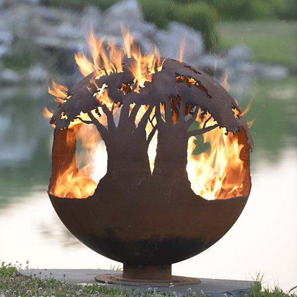 Очаг шар Деревья в огне 90