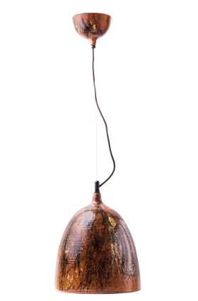 Светильник керамический подвесной коричневый с абстракцией C007-19